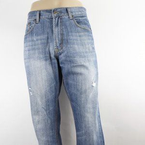 Flypaper Jeans Bootcut 34 X 29 Men's Denim Jeans Medium Wash Distressed